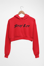 Load image into Gallery viewer, Stay Lit Crop Top Hoodie (Reflective Print)
